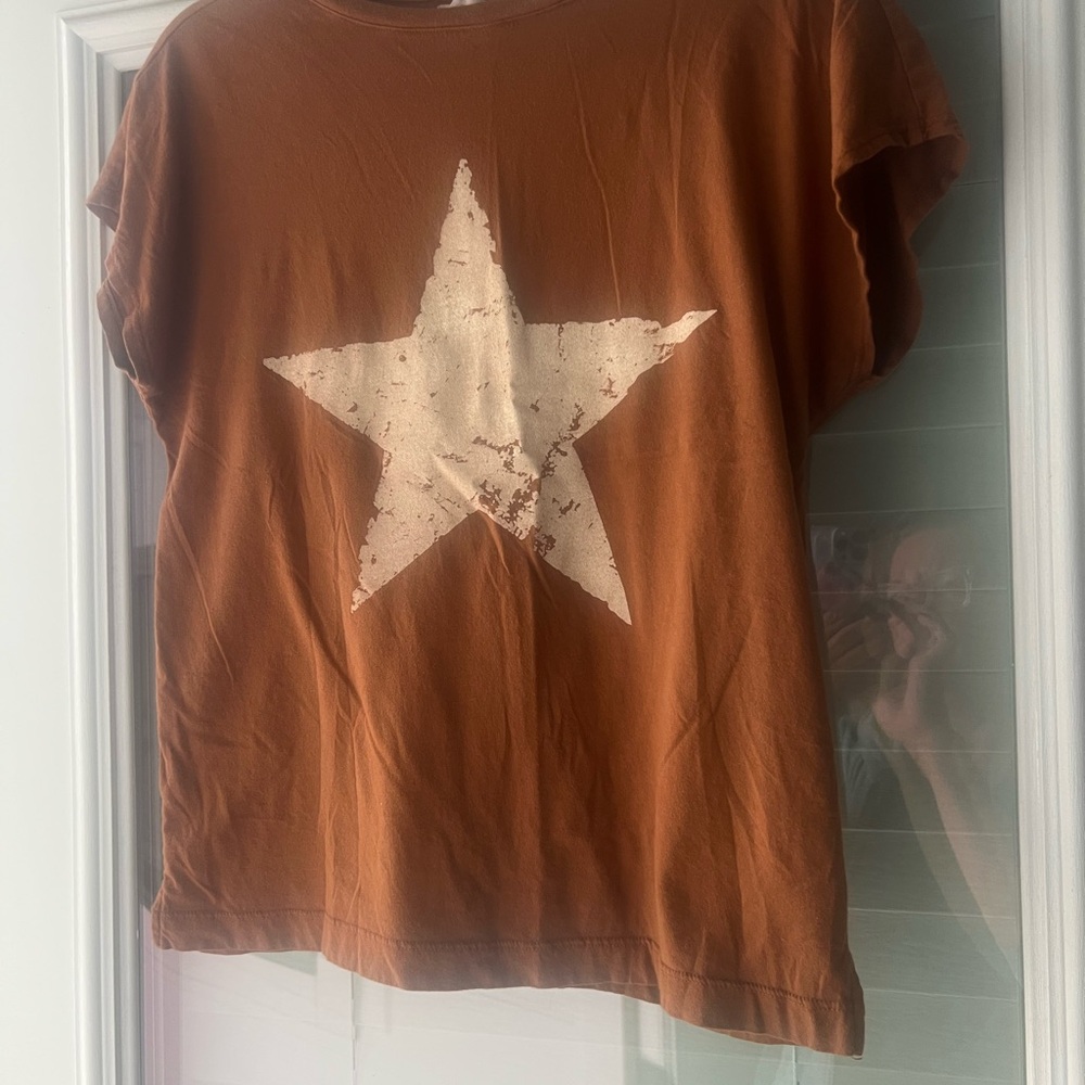 Casual Rust Short Sleeve Women's Top